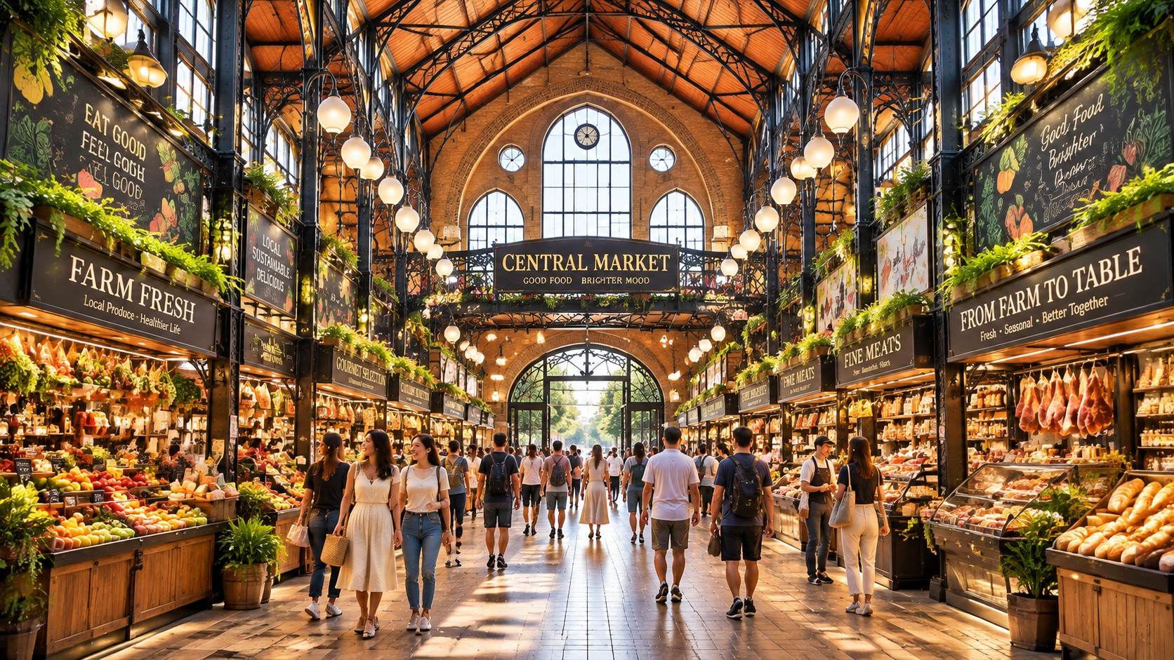 Làng ẩm thực ven suối, sân khấu ngoài trời, chợ Hongkong Hải Vân Market